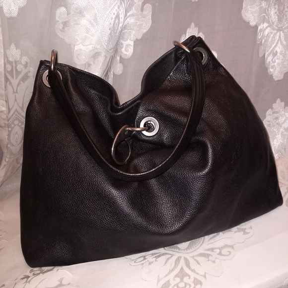 Simply Vera Vera Wang Handbags - Simply Vera Wang Soft Thick Pebbled Leather Hobo Handbag
